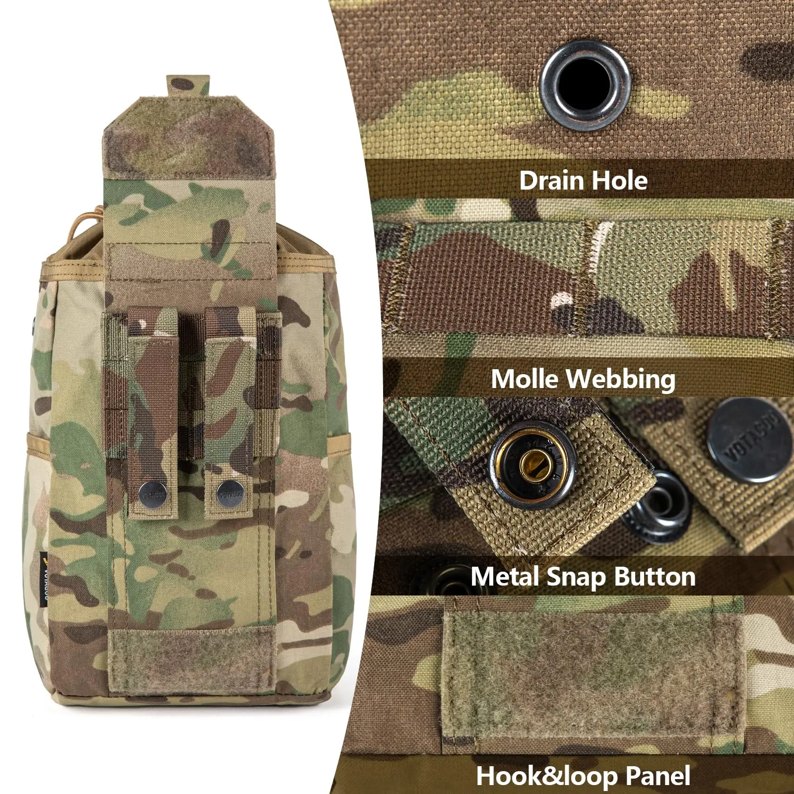 Bolsa táctica MOLLE con cordón plegable para cargadores - imagen 3