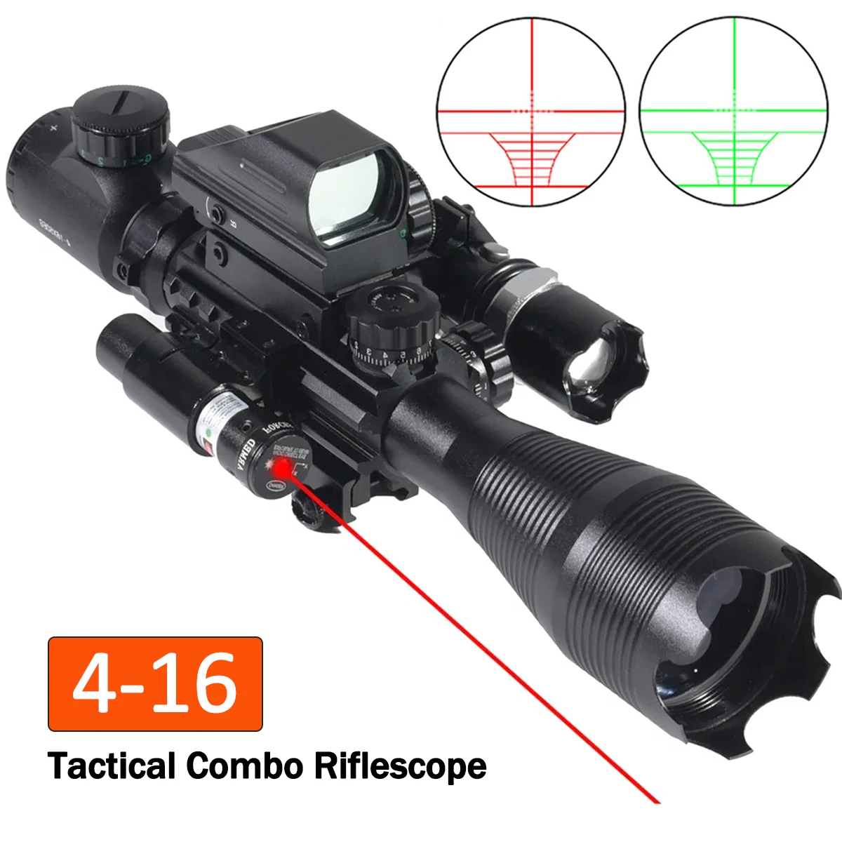 Mira telescópica para rifle con punto rojo/verde, airsoft y caza - imagen 2