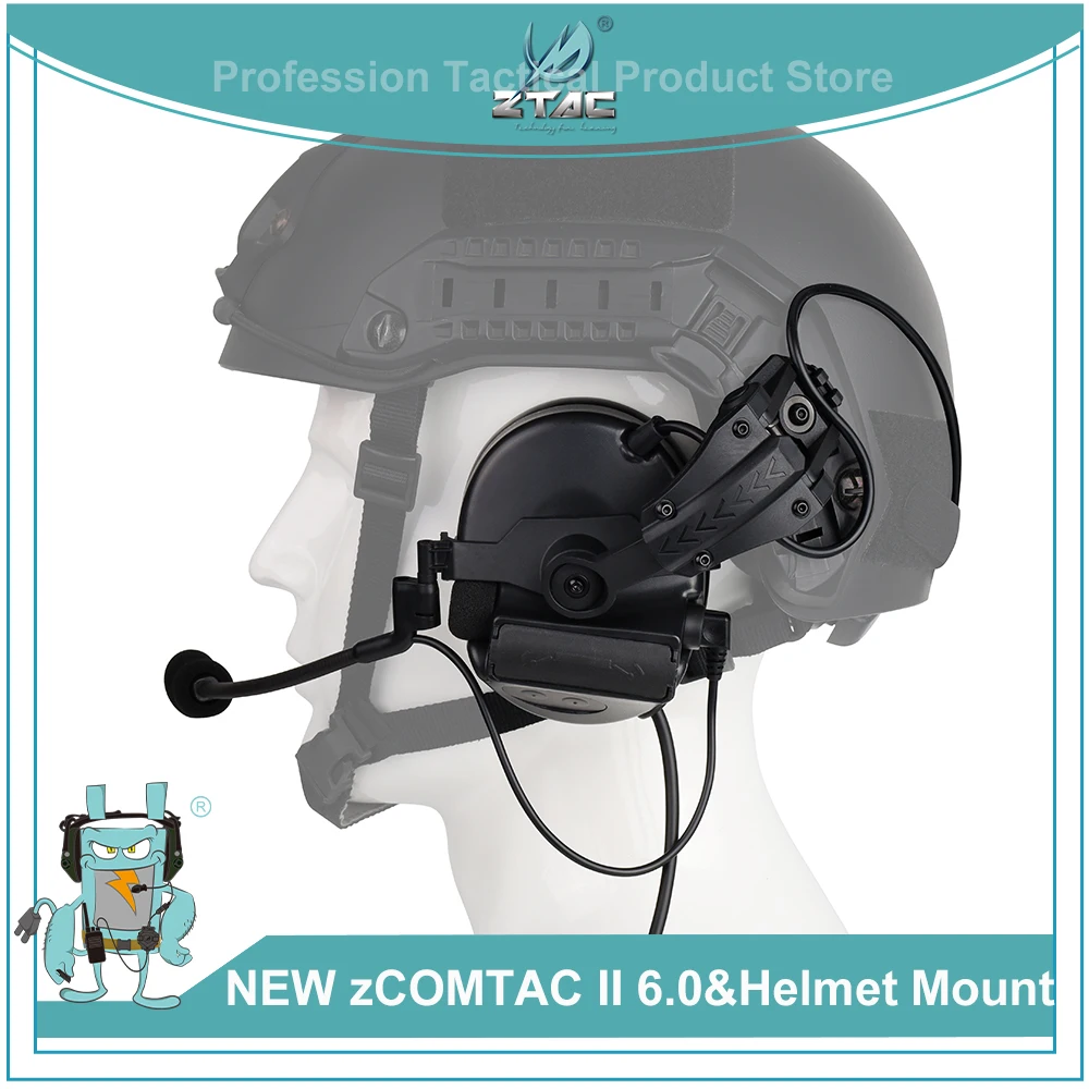 ZTAC auriculares tácticos para casco Pelto Comta II con riel arco - imagen 4