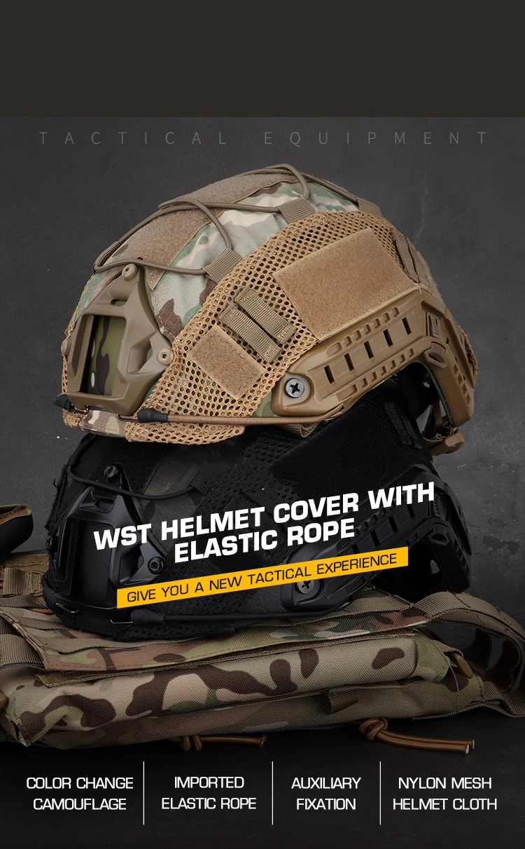 Funda de casco colocada sobre casco ops-core