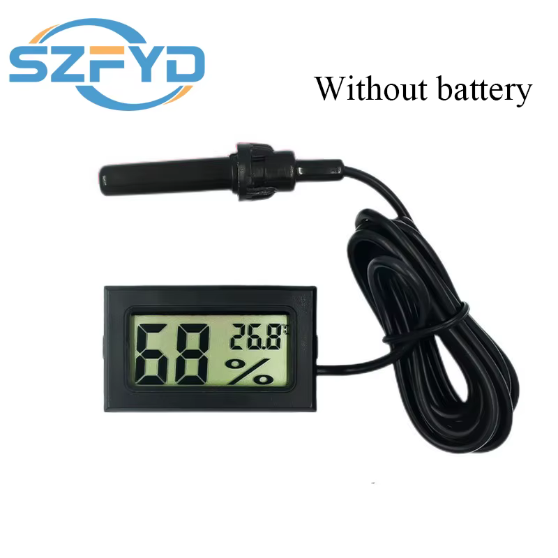 Vista del sensor y carcasa del termohigrómetro