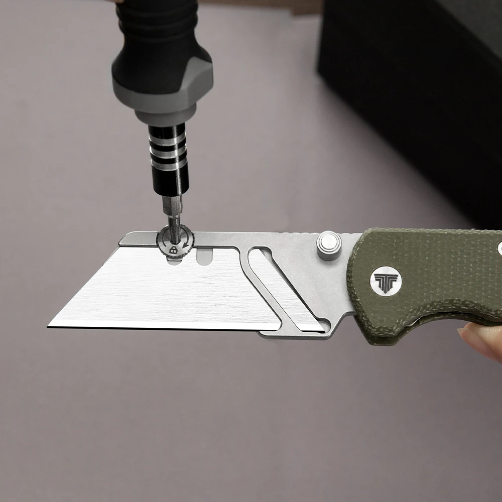 TRIVISA Cuchillo plegable multiusos de cuchilla reemplazable micarta - imagen 2