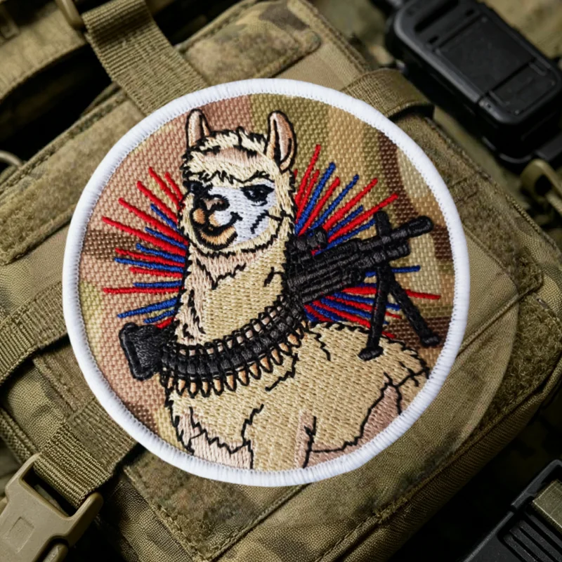 Parche táctico bordado alpaca de insignia moral con velcro - imagen 2