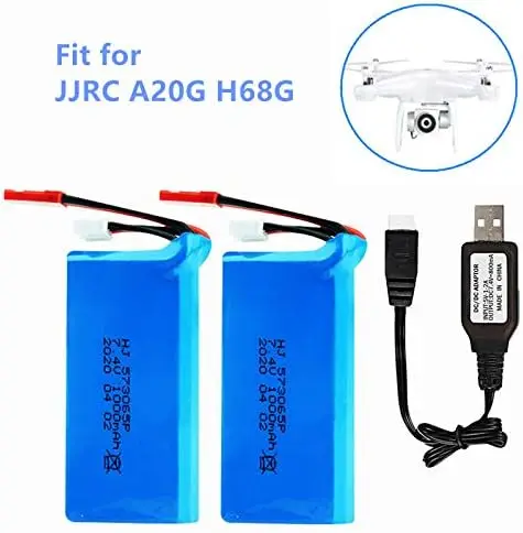 Batería LiPo 7.4V con conector JST y cable de carga USB