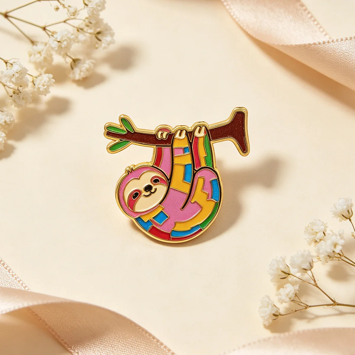 Broche perezoso esmaltado de metal – pin para mochila y sombrero - imagen 2