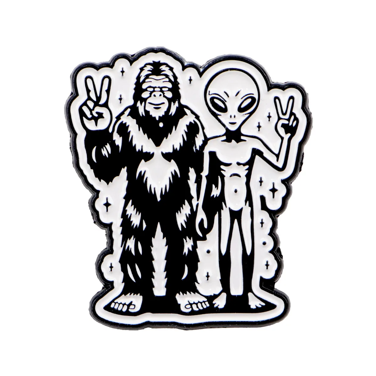 Insignias de solapa esmaltadas Sasquatch y Alien Peace, broches - imagen 2