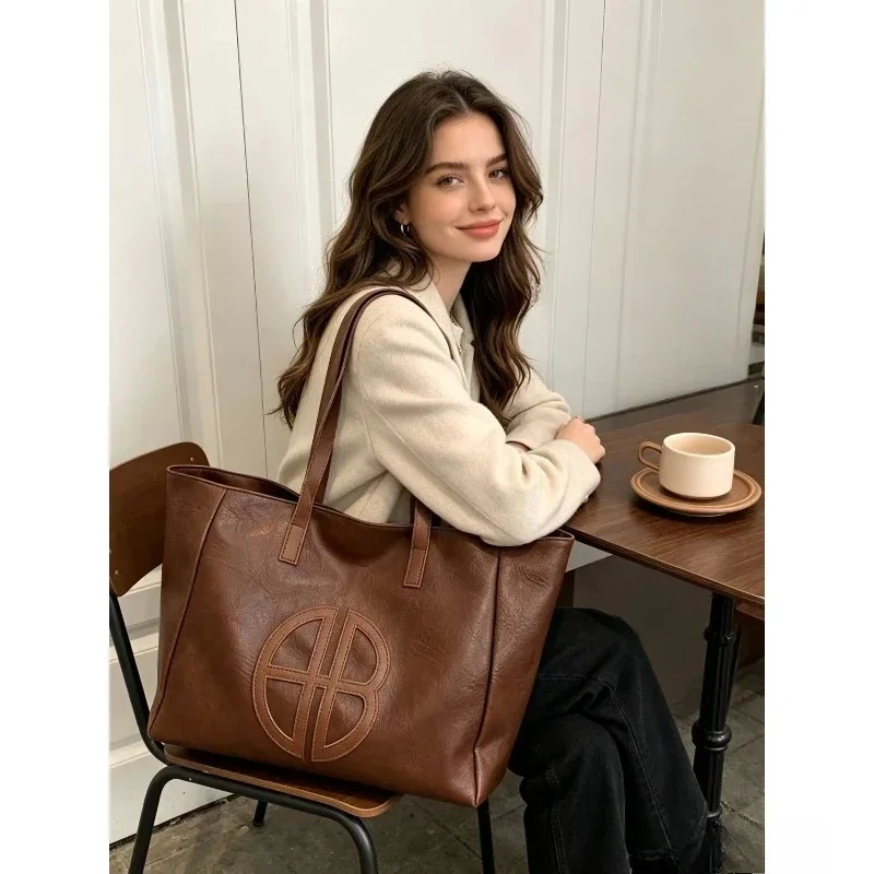 Bolso de hombro tote retro gran capacidad casual para trabajo