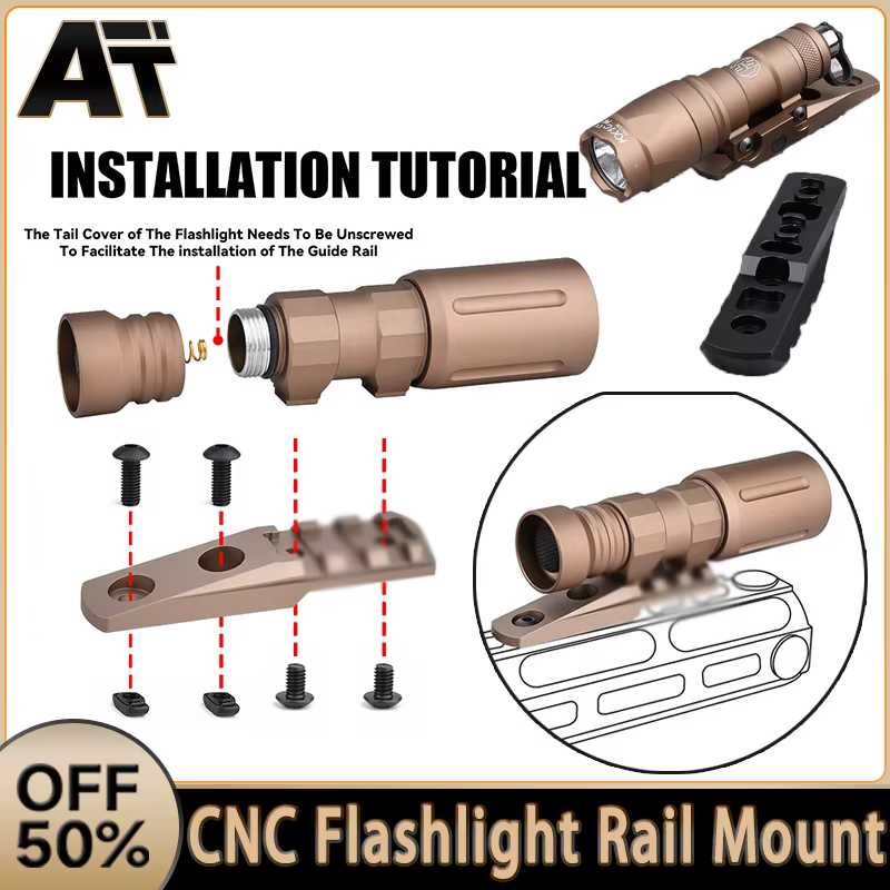 Soporte linterna táctica M-Lok Keymod rail Picatinny 20mm – Compatible X300/M600 - imagen 3