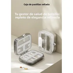 Pastillero compacto para medicamentos y vitaminas portátil