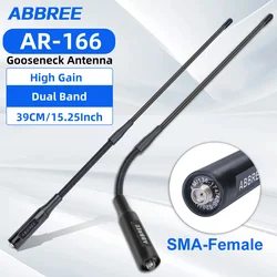 ABBREE AR-166 Antena walkie talkie alta ganancia cuello cisne UHF VHF