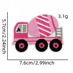 Parche bordado termoadhesivo señal de parada rosa para coser