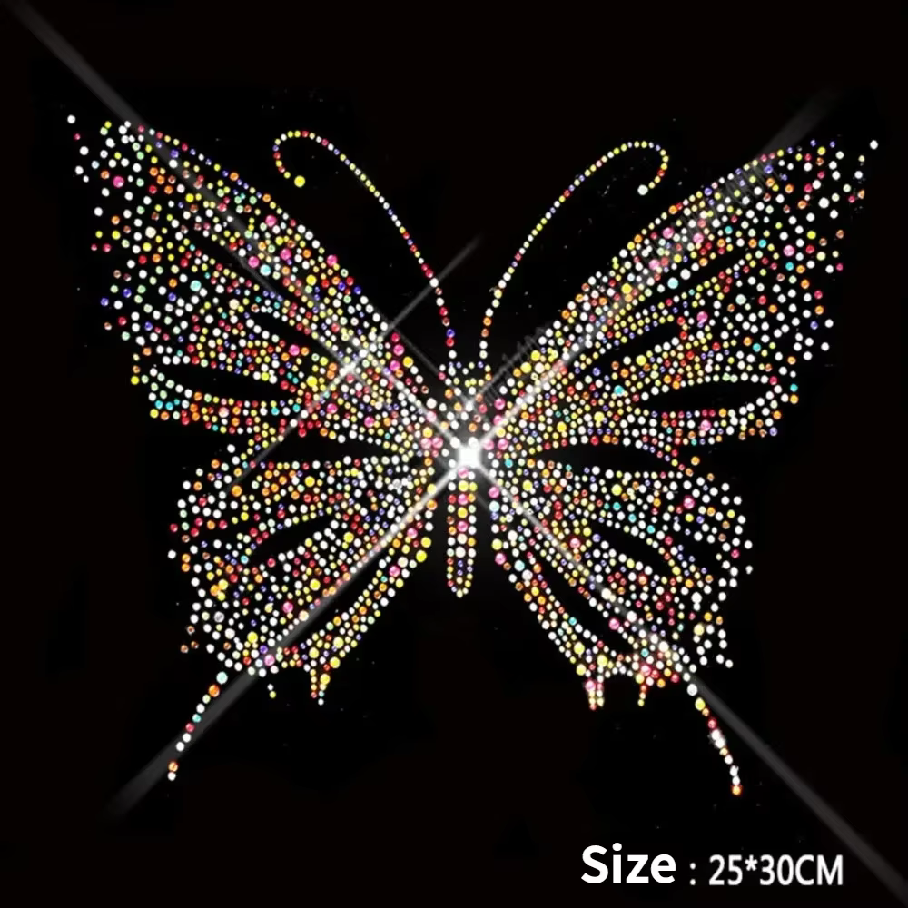 Parche termoadhesivo mariposa 3D con diamantes brillantes - imagen 4