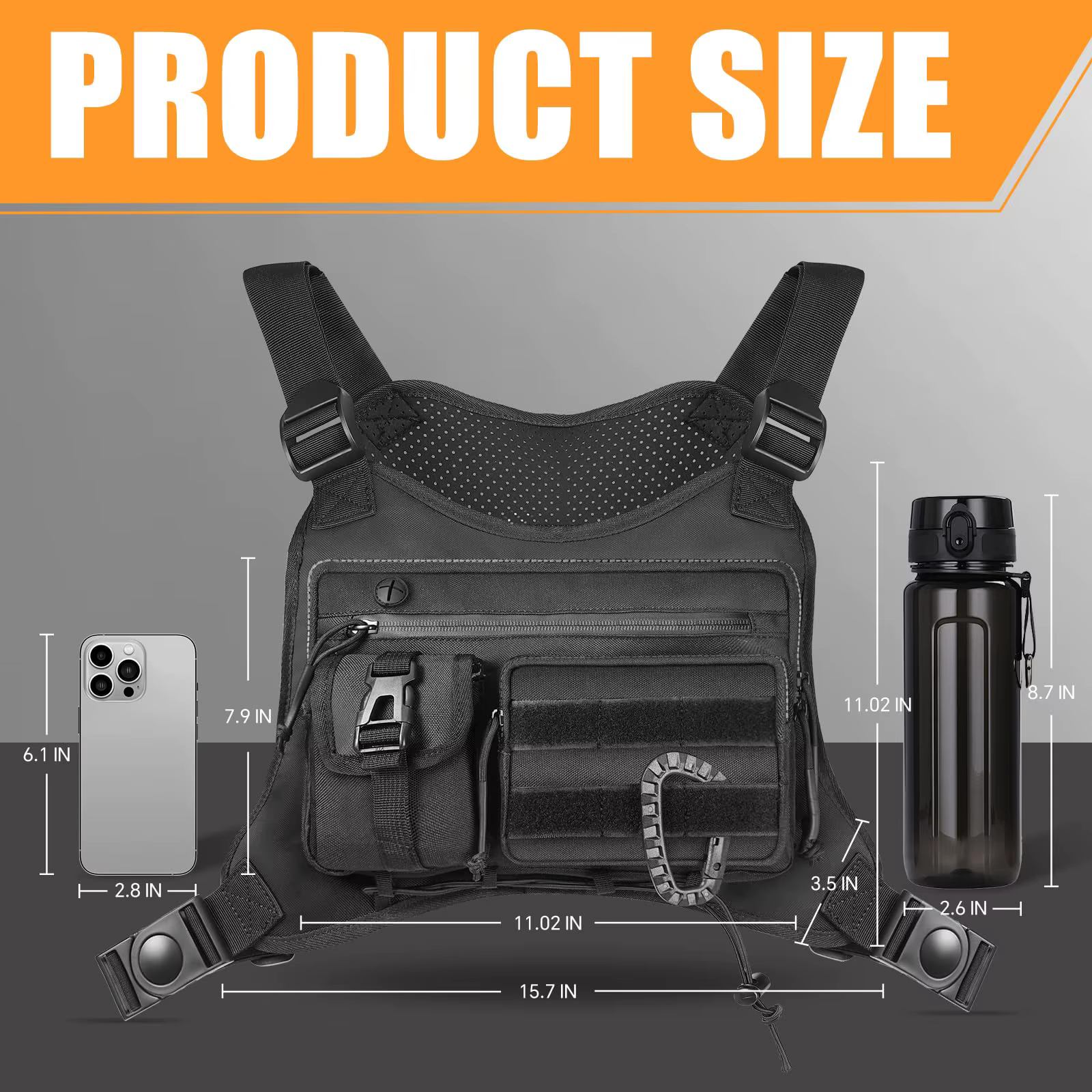 Bolso de Pecho EDC Táctico Antirrobo Impermeable para Aire Libre - imagen 2