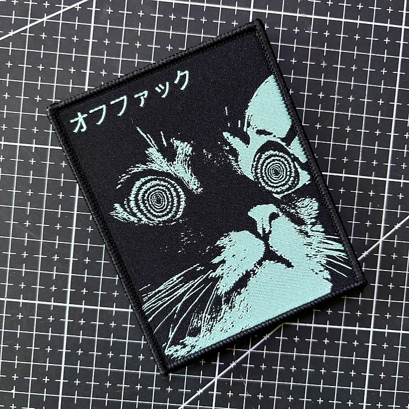 Parche táctico bordado gato sorpresa con velcro para mochila - imagen 5