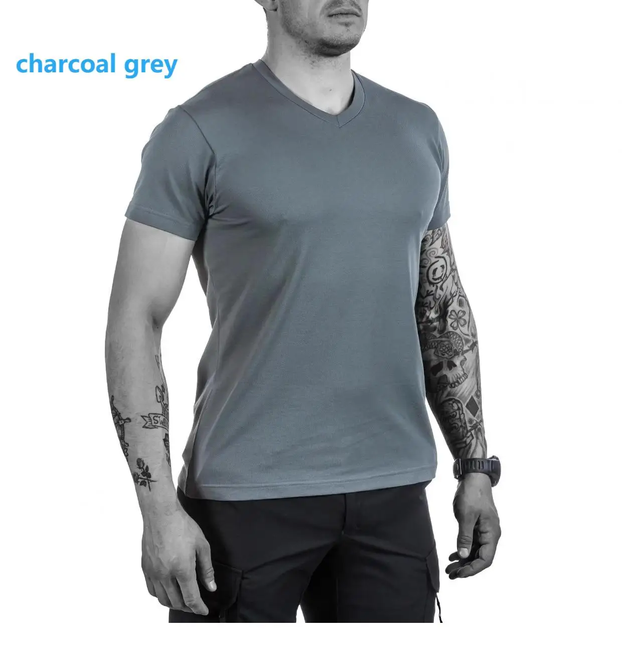 Camiseta táctica de secado rápido con cuello V OVNI Coolmax - imagen 2