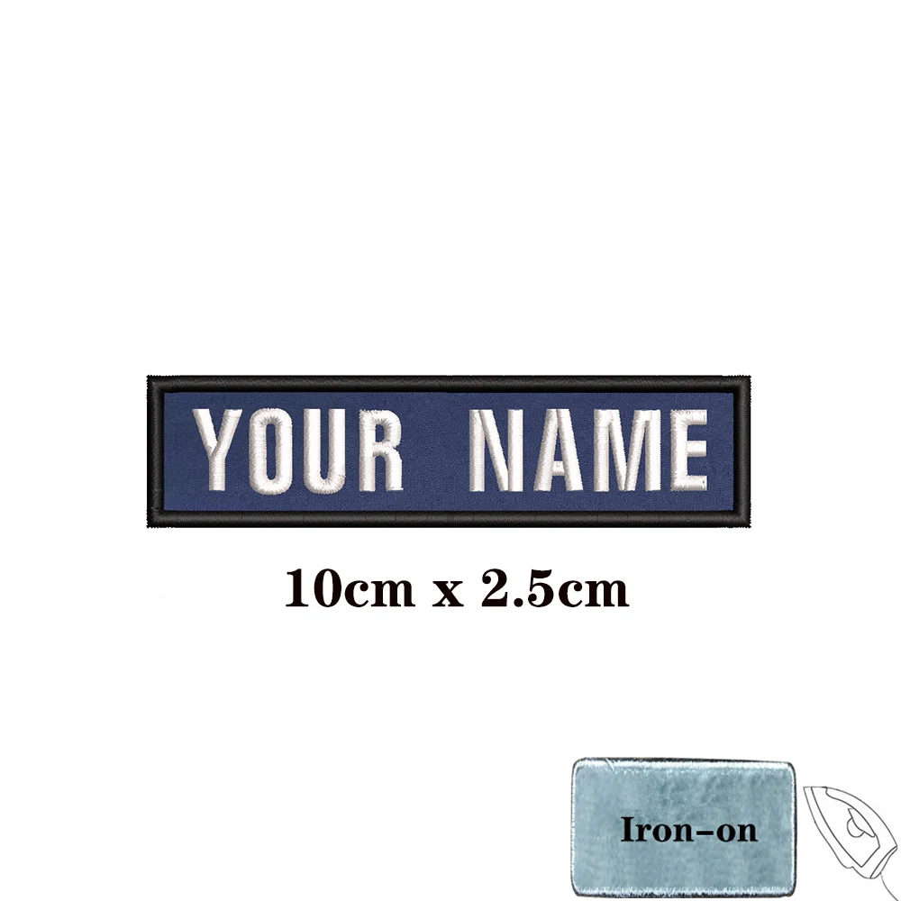 Parche táctico nombre personalizado velcro MOLLE azul oscuro