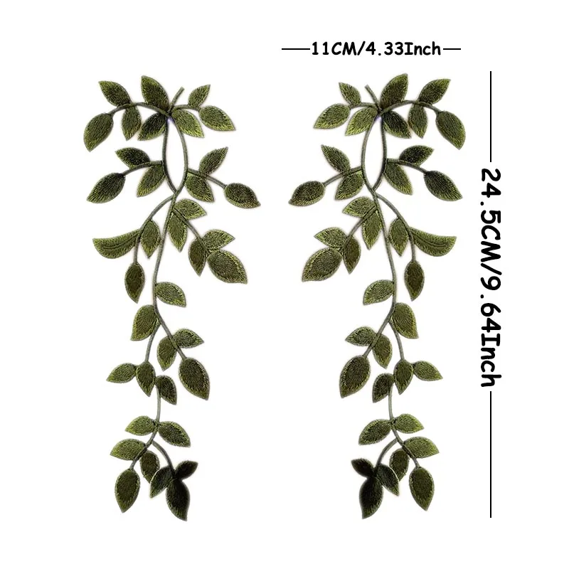 Parche termoadhesivo hojas de hiedra verdes floral para ropa