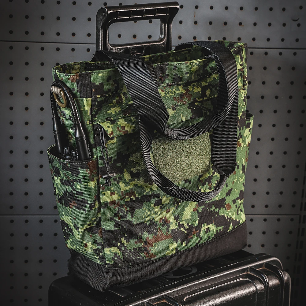 Bolso táctico de lona para portátil con cremallera reforzada