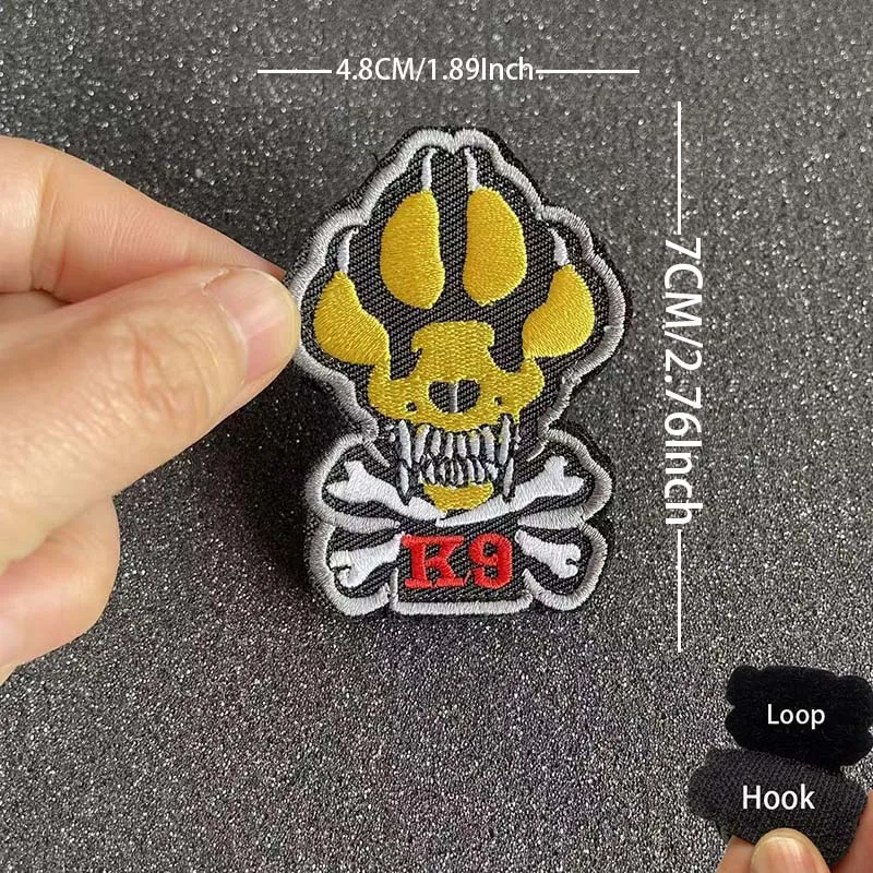 Parche táctico K9 bordado PVC con emblema de pata para ropa - imagen 3