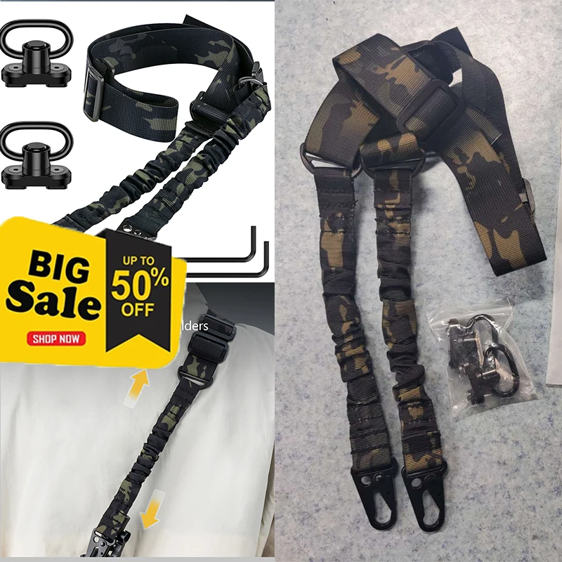 Eslinga táctica oculta 2 puntos para rifle – Anclajes M-LOK QD
