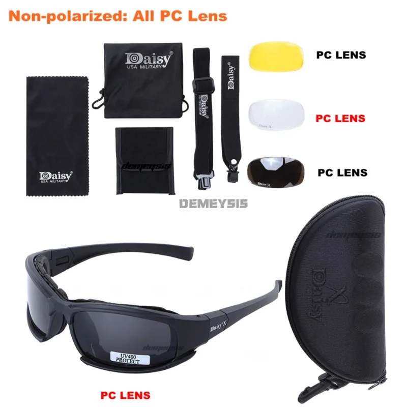 Gafas tácticas polarizadas UV400 para senderismo, caza y tiro
