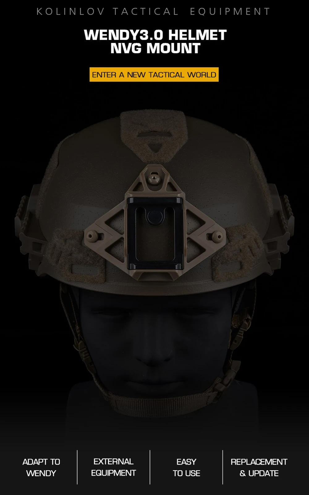 Soporte NVG vista frontal
