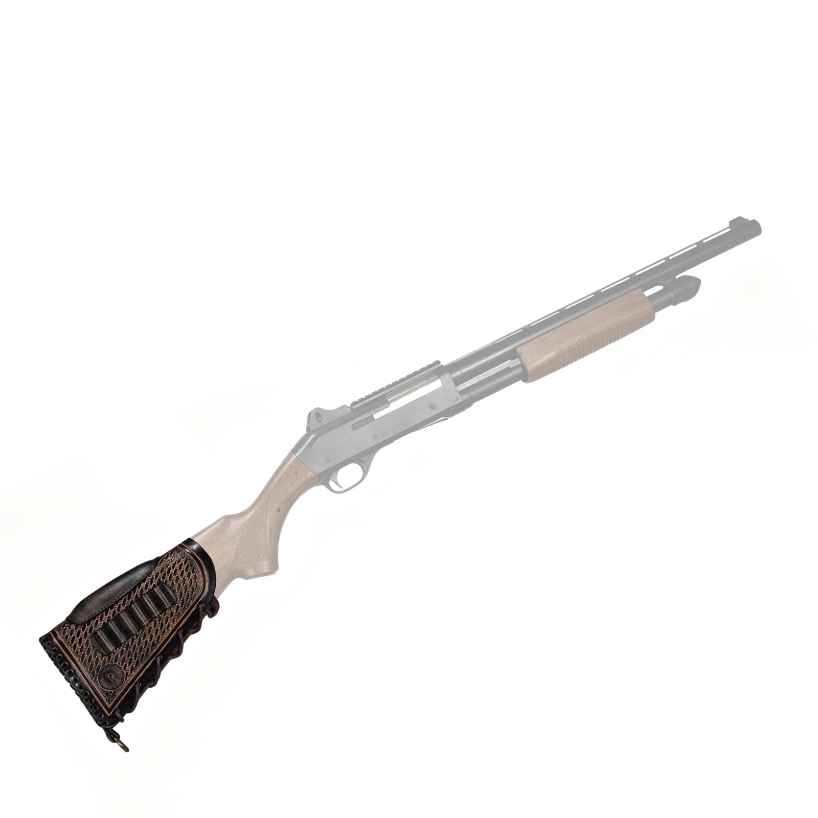 Tourbon Funda de cuero para culata de rifle con portacartuchos