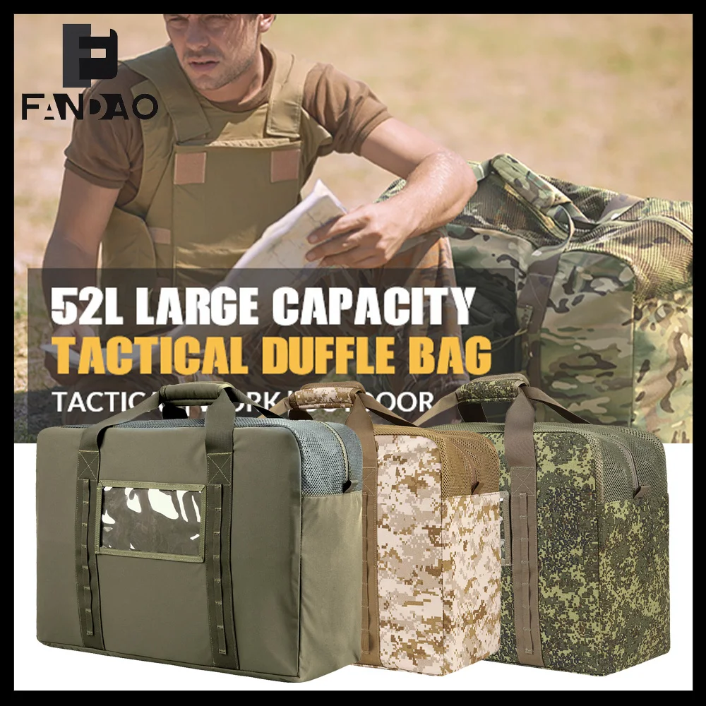 Bolsa lona táctica camuflaje alta resistencia gran capacidad