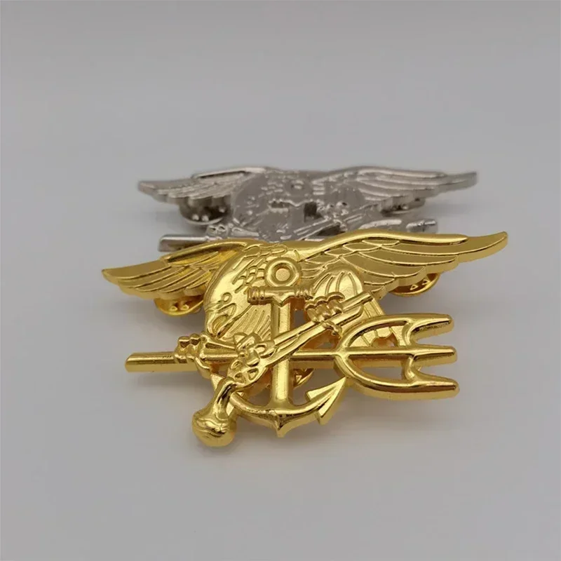 Insignia táctica SEALs Navy tridente dorado y plateado - imagen 4