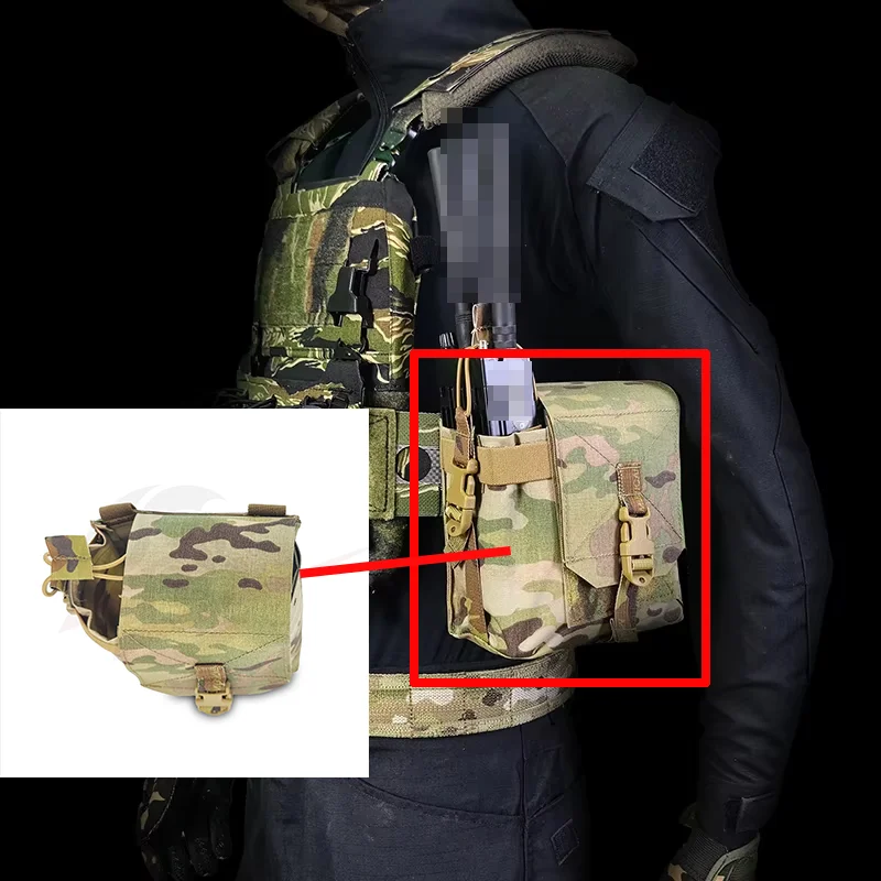 Bolsa radio táctica MOLLE para walkie talkie y cargadores Airsoft - imagen 4