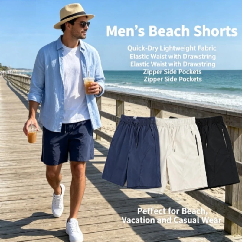 Pantalones cortos de secado rápido deportivos con parche, holgados - imagen 2