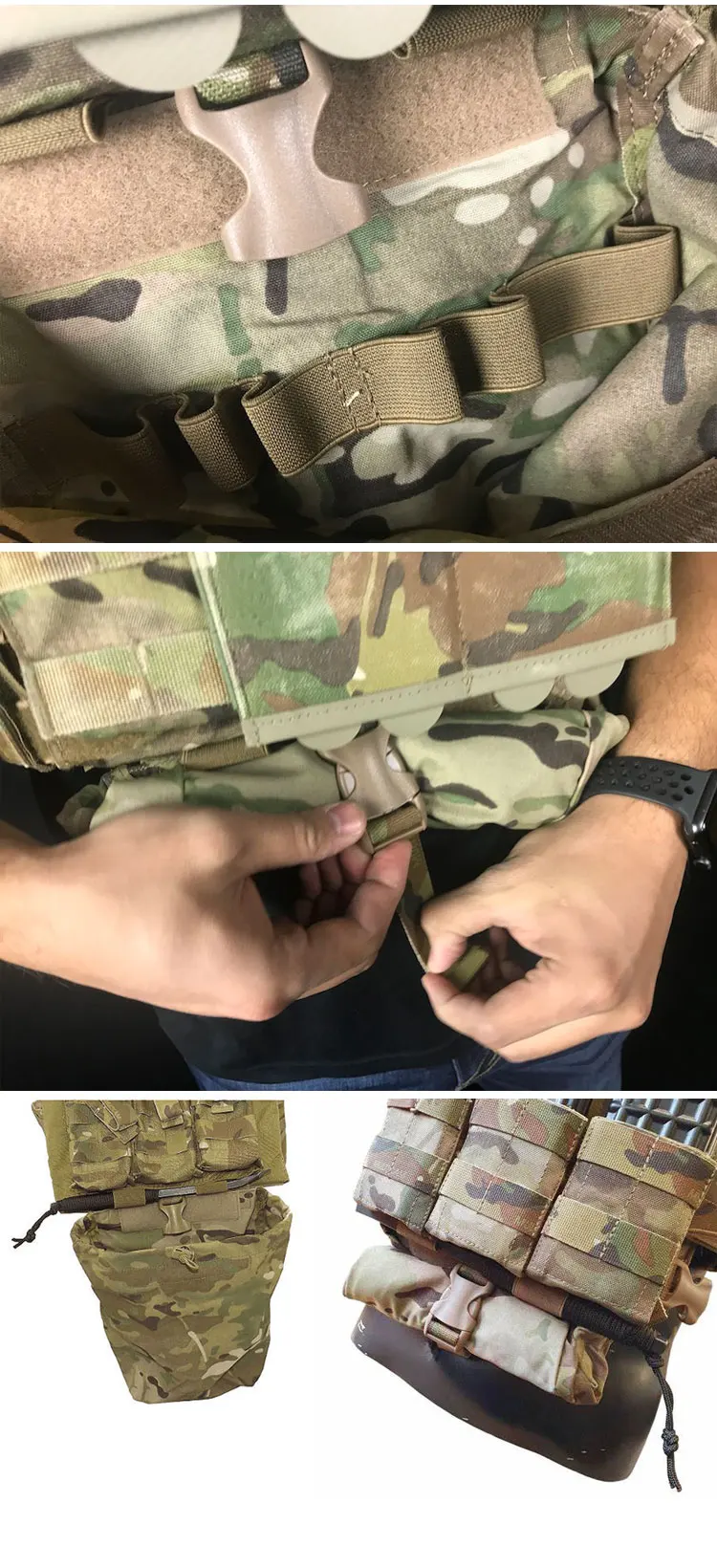 Chaleco táctico desplegado mostrando sus compartimentos