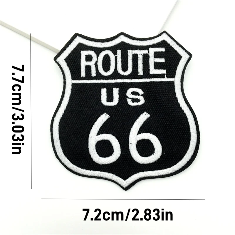 Parche bordado Ruta 66 termoadhesivo para planchar ropa todoterreno - imagen 2