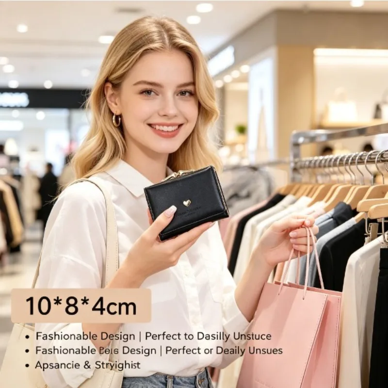 Cartera táctica corta mujer estilo coreano plegable con ranuras - imagen 5
