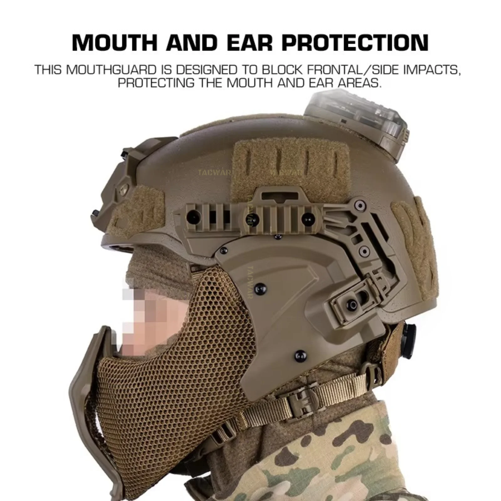 Mandible casco táctico airsoft de malla protección media cara - imagen 4