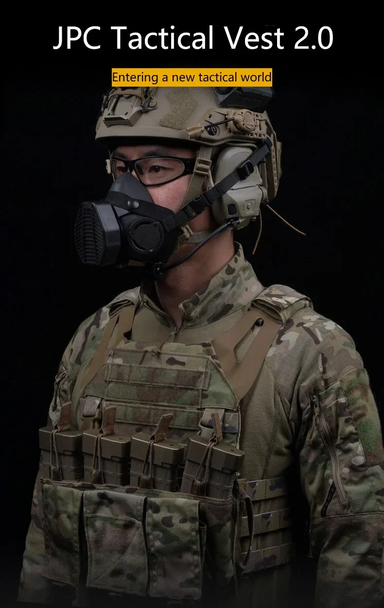 Vista frontal del chaleco JPC2.0 en color negro