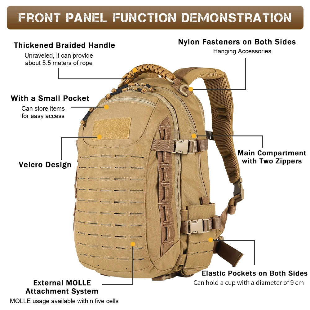 Mochila táctica VOTAGOO DA Dragon Egg camuflaje para trekking - imagen 3