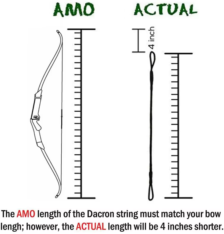 Cuerda de repuesto negro 44-70" para arco recurvo y tradicional - imagen 5