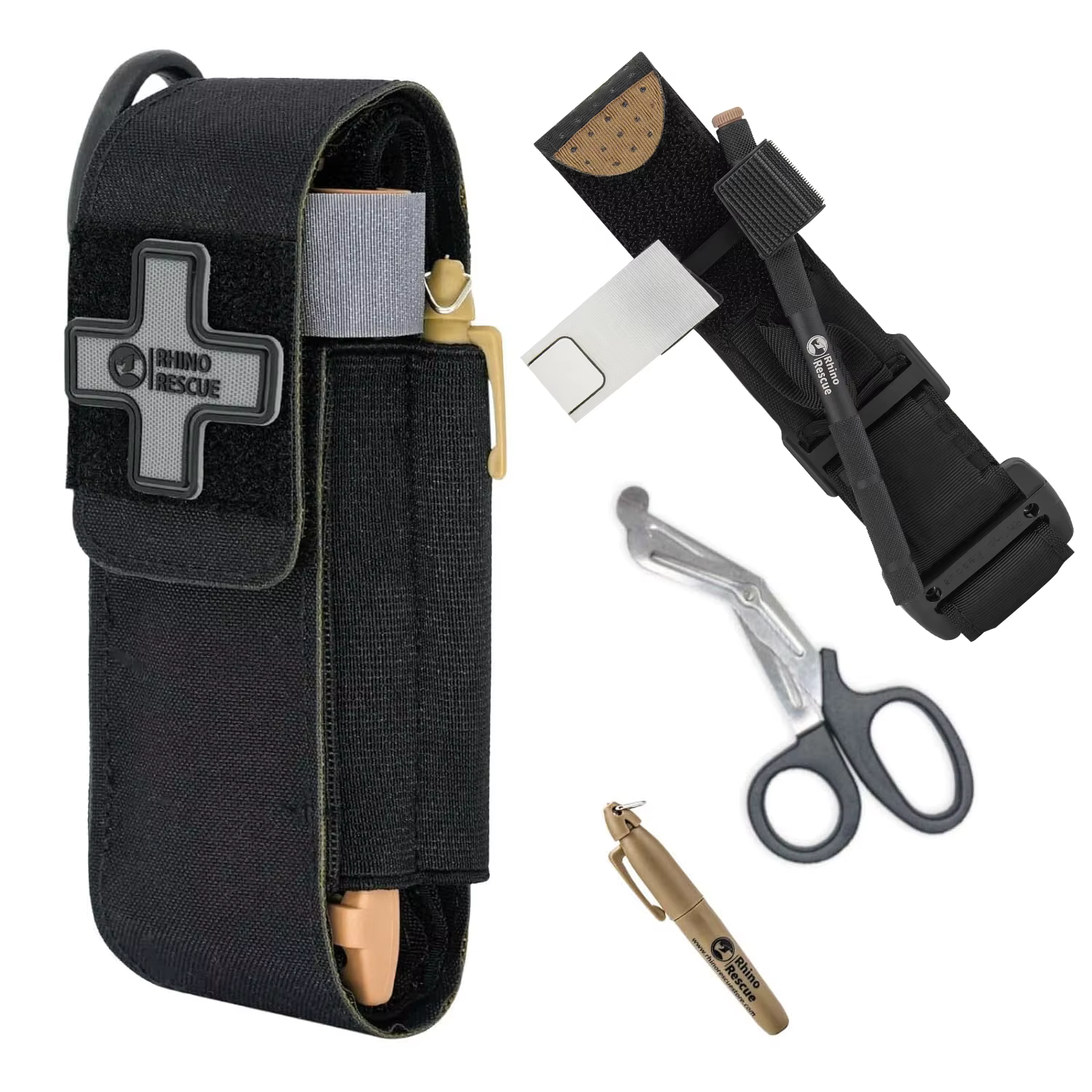 Torniquete táctico RHINO RESCUE con funda MOLLE y tijeras - imagen 3