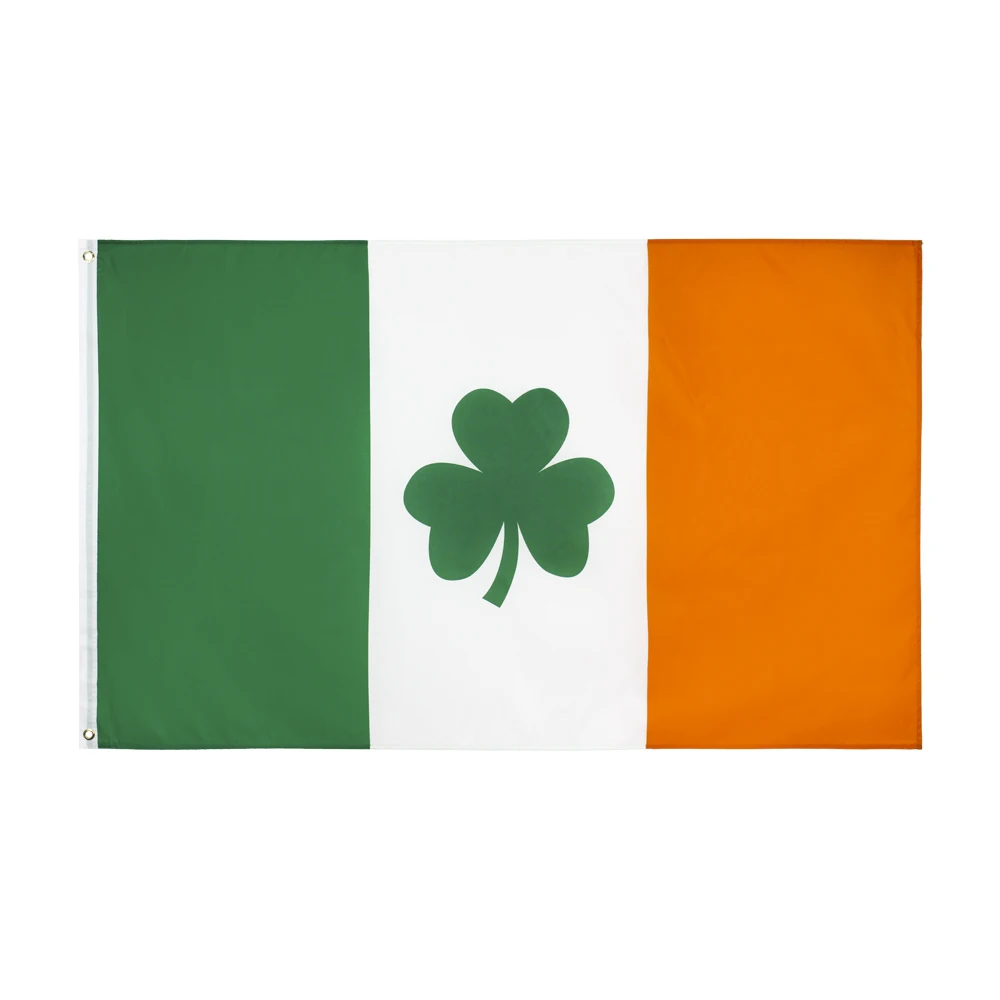Bandera trébol San Patricio Irlanda decorativa