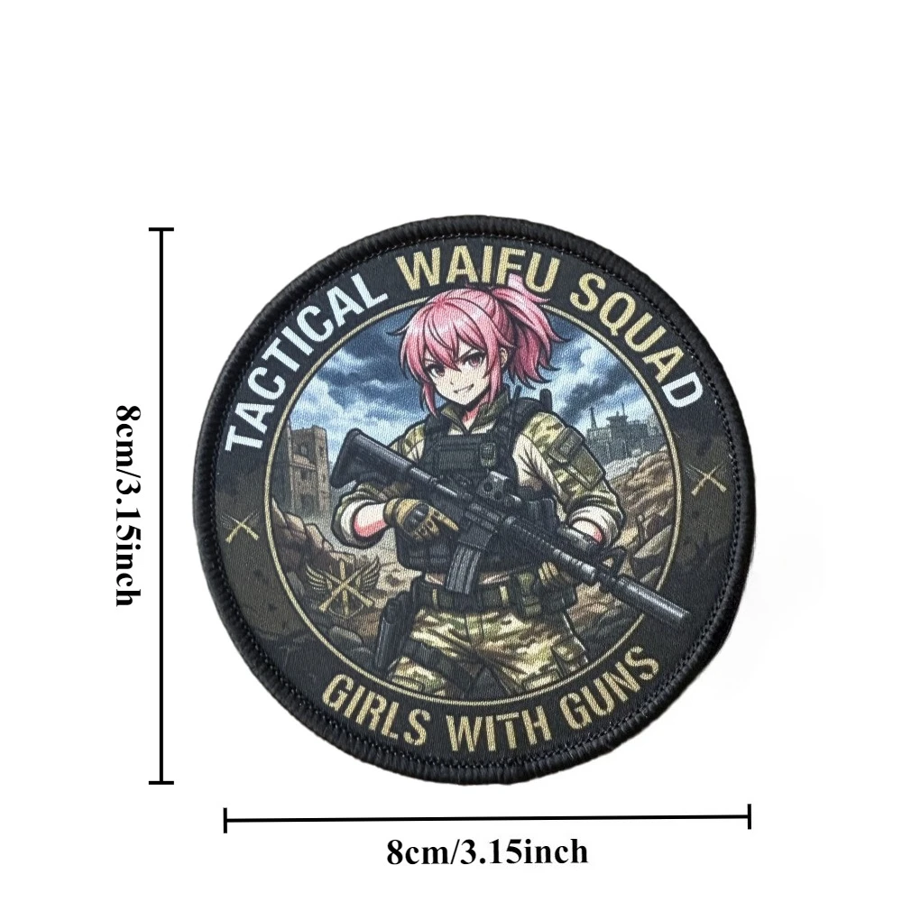 Parche táctico militar waifu squad con chicas armadas para MOLLE - imagen 2