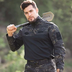 Camisa táctica militar camuflaje manga larga exterior