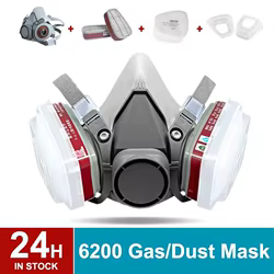 3M 6200: Respirador media cara con filtros anti-vapores químicos