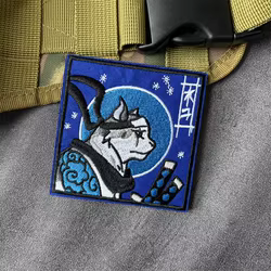 Parche táctico bordado gato japonés – Velcro gancho y bucle