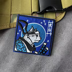 Parche táctico bordado gato japonés – Velcro gancho y bucle