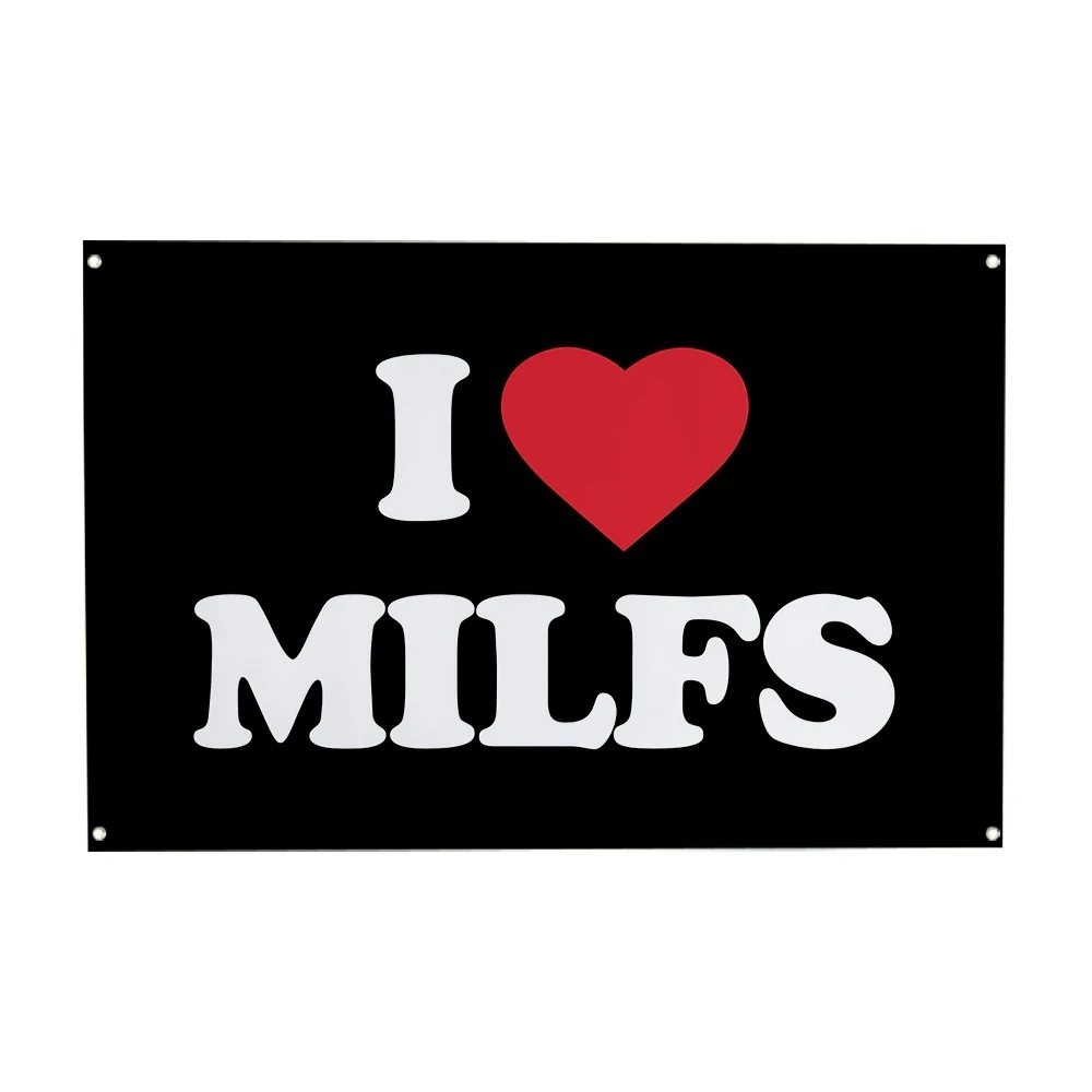 Bandera decorativa I LOVE MILFS 90x150 cm – FlagLink pared militar