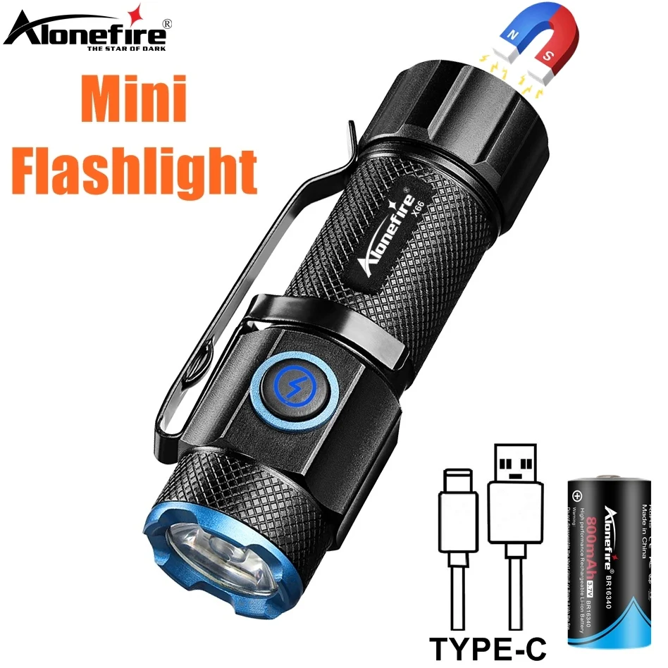 Palma P50 Mini Linterna LED USB-C Alto Brillo Bolsillo Exteriores