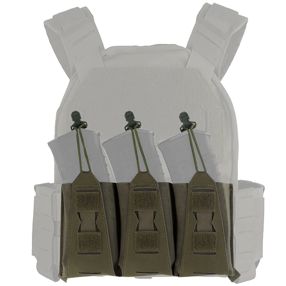 Funda táctica MOLLE para cargadores con tapa abatible y elástico - imagen 4