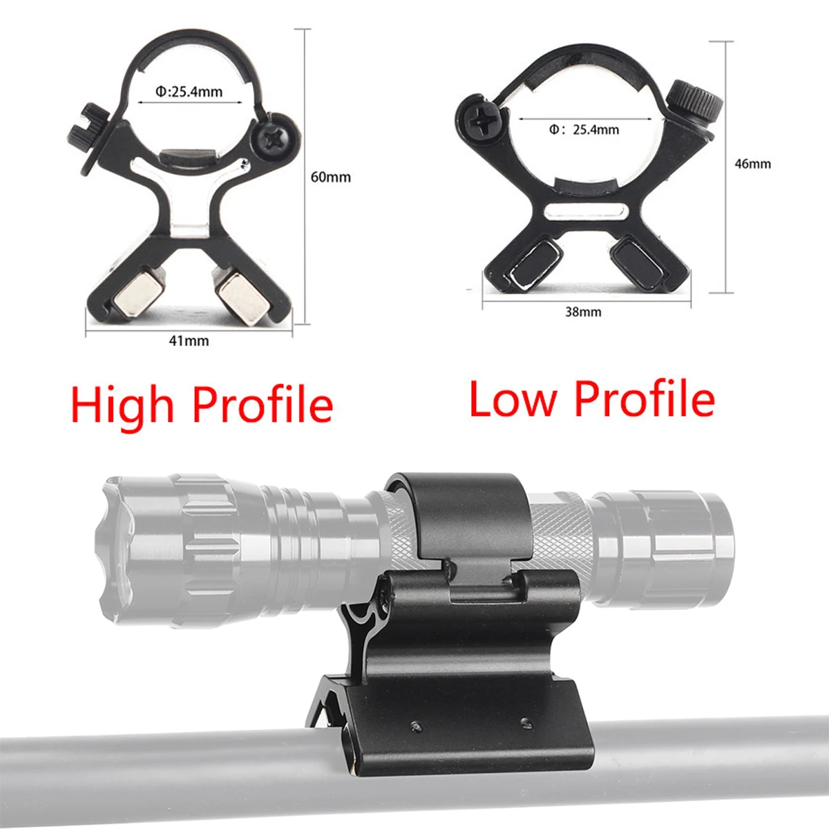 Soporte linterna táctica universal para riel Picatinny y tubo - imagen 3