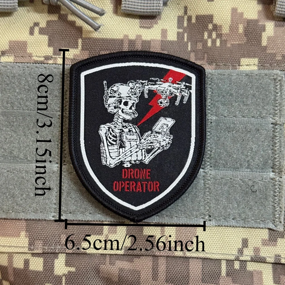 Parche táctico calavera Reaper MOLLE con gancho y bucle - imagen 4